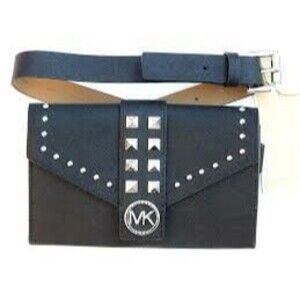 Michael Kors black Studded envelope belt bag BNWT